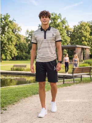 Férfi prémium funkcionális rövidnadrág ALTISPORT VOJ/ALM021KRA01 FEKETE