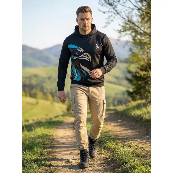  Férfi prémium funkcionális pulóver ALTISPORT VOJ/ALM029MI01 FEKETE ÉS KÉK 