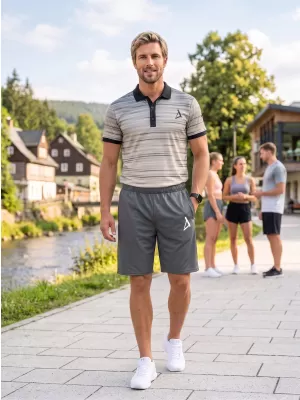 Férfi prémium funkcionális rövidnadrág ALTISPORT VOJ/ALM013KRA01 SZÜRKE