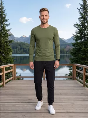 Hosszú ujjú férfi póló ALTISPORT NoPrint NP/ALM911 KHAKI