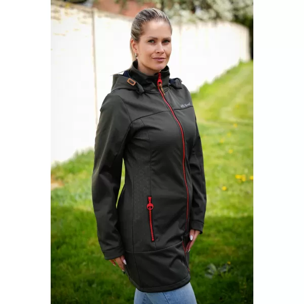  Női softshell kabát ALTISPORT CIARA KHAKI/PIROS 