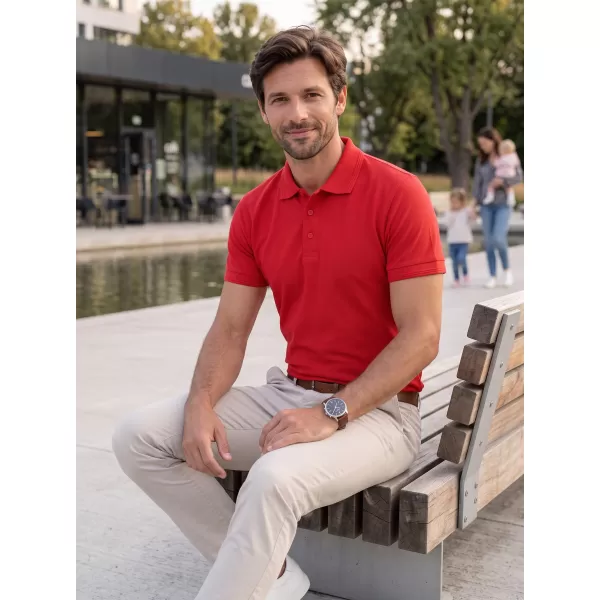  Férfi póló gallérral ALTISPORT NoPrint NP/ALM302 PIROS 
