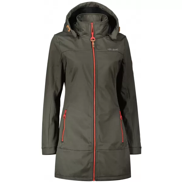  Női softshell kabát ALTISPORT CIARA KHAKI/PIROS 