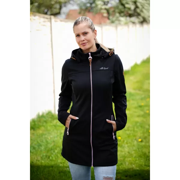  Női softshell kabát ALTISPORT CIARA FEKETE/RÓZSASZÍN 