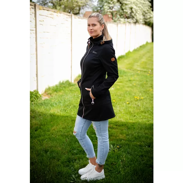  Női softshell kabát ALTISPORT CIARA FEKETE/RÓZSASZÍN 