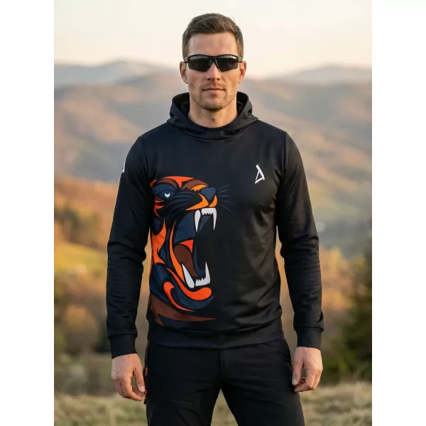  Férfi prémium funkcionális pulóver ALTISPORT VOJ/ALM029MI01 FEKETE-NARANCS 