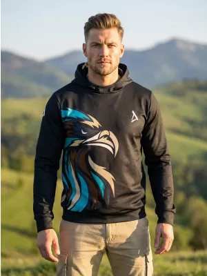 Férfi prémium funkcionális pulóver ALTISPORT VOJ/ALM029MI01 FEKETE ÉS KÉK