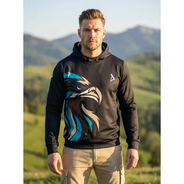 Férfi prémium funkcionális pulóver ALTISPORT VOJ/ALM029MI01 FEKETE ÉS KÉK 