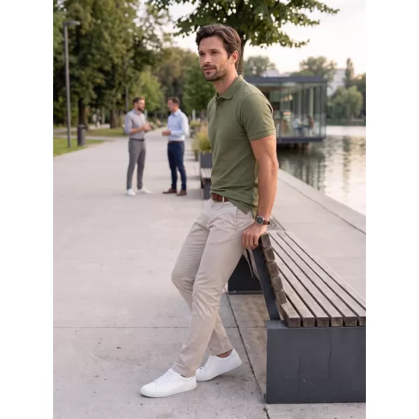  Férfi póló gallérral ALTISPORT NoPrint NP/ALM302 KHAKI 