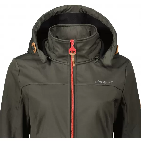  Női softshell kabát ALTISPORT CIARA KHAKI/PIROS 