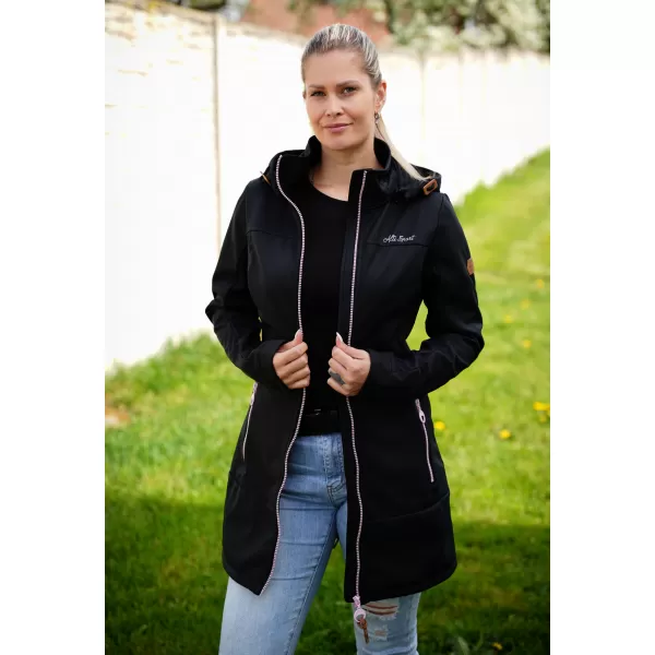  Női softshell kabát ALTISPORT CIARA FEKETE/RÓZSASZÍN 