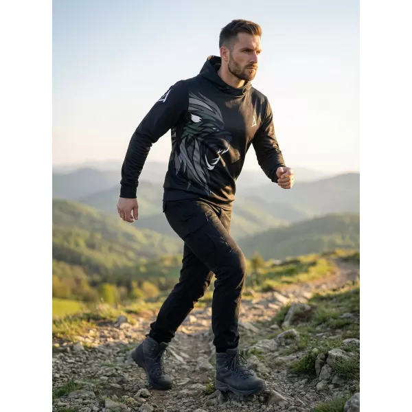  Férfi prémium funkcionális pulóver ALTISPORT VOJ/ALM029MI01 FEKETE SZÜRKE 