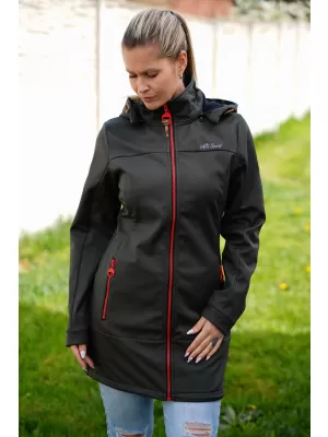 Női softshell kabát ALTISPORT CIARA KHAKI/PIROS