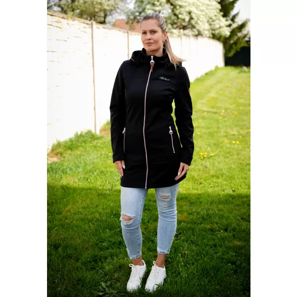  Női softshell kabát ALTISPORT CIARA FEKETE/RÓZSASZÍN 