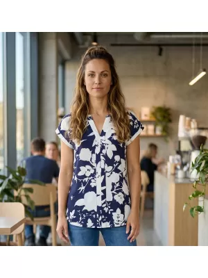 Női blúz KIXMI SABINE SÖTÉTKÉK