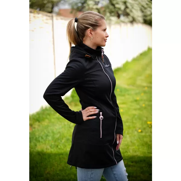  Női softshell kabát ALTISPORT CIARA FEKETE/RÓZSASZÍN 