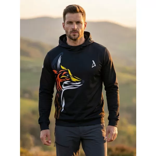  Férfi prémium funkcionális pulóver ALTISPORT VOJ/ALM029MI01 FEKETE-NARANCS 