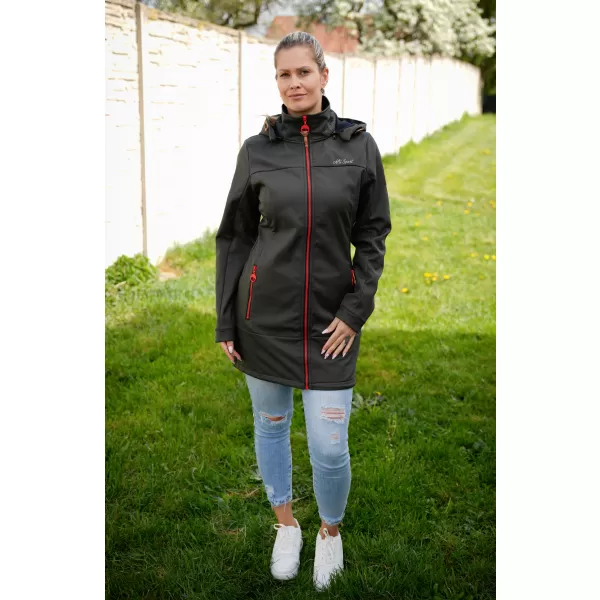  Női softshell kabát ALTISPORT CIARA KHAKI/PIROS 