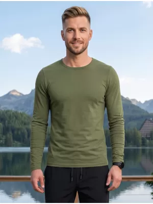 Hosszú ujjú férfi póló ALTISPORT NoPrint NP/ALM911 KHAKI