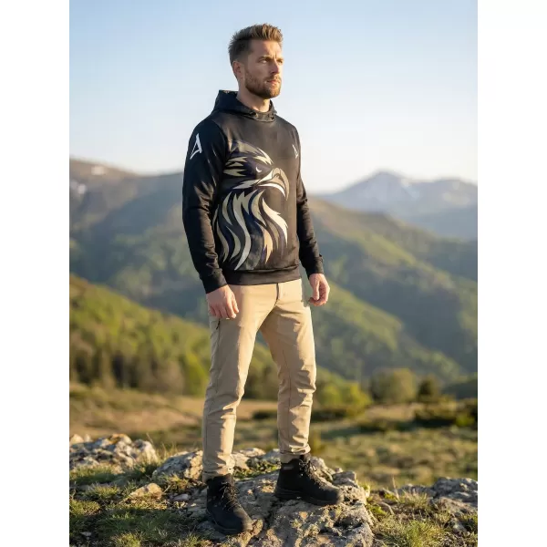  Férfi prémium funkcionális pulóver ALTISPORT VOJ/ALM029MI01 FEKETE BARNA 