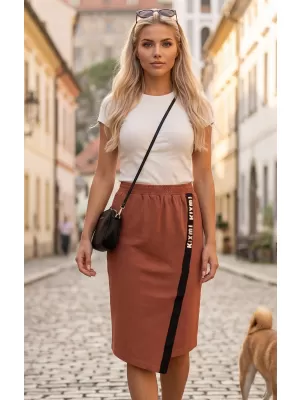 Női szoknya KIXMI SIBILA BARNA/KRÉMES