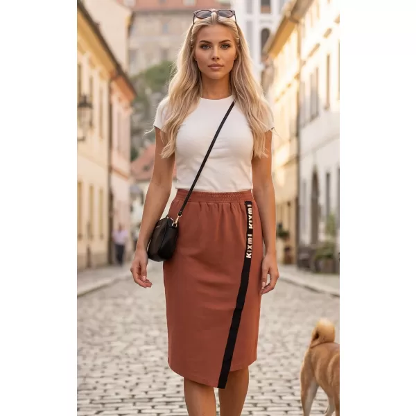  Női szoknya KIXMI SIBILA BARNA/KRÉMES 
