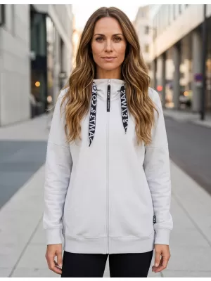 Hosszabbított női pulóver SAM 73 LISA WM 787 TÖRTFEHÉR
