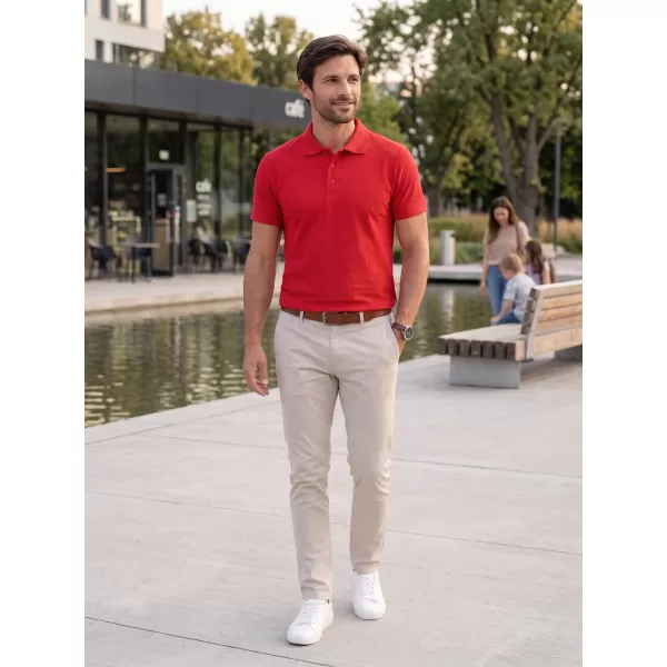  Férfi póló gallérral ALTISPORT NoPrint NP/ALM302 PIROS 