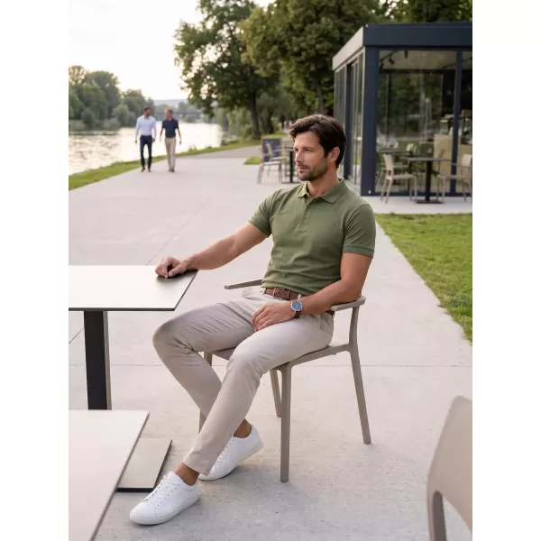  Férfi póló gallérral ALTISPORT NoPrint NP/ALM302 KHAKI 