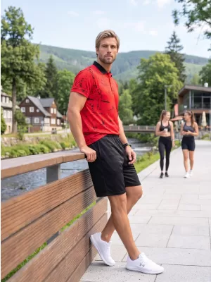 Férfi prémium funkcionális rövidnadrág ALTISPORT VOJ/ALM013KRA01 FEKETE