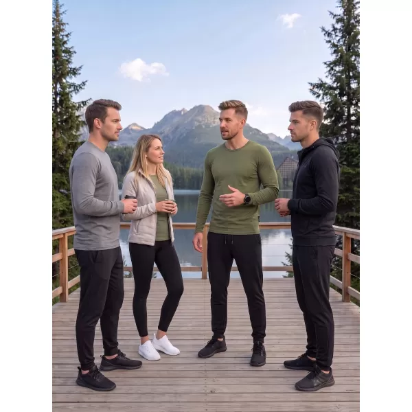  Hosszú ujjú férfi póló ALTISPORT NoPrint NP/ALM911 KHAKI 