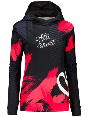 Prémium funkcionális női pulóver ALTISPORT VOJ/ALW027MI01 FEKETE PIROS