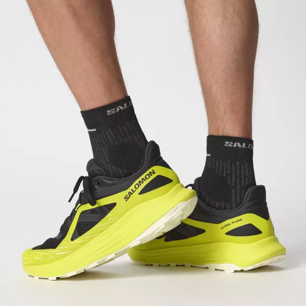  Férfi cipők SALOMON ULTRA FLOW L47462500 FEKETE/KÉNRUGÓ/ÁTLÁTSZÓ SÁRGA 