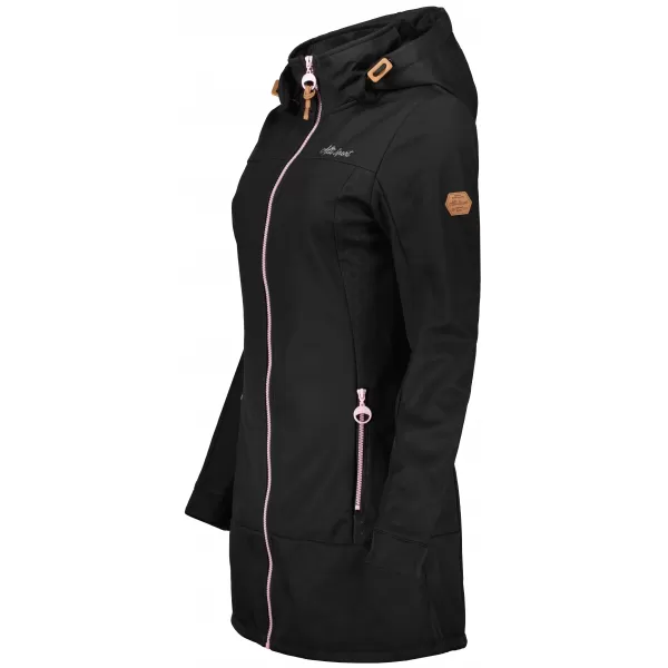  Női softshell kabát ALTISPORT CIARA FEKETE/RÓZSASZÍN 