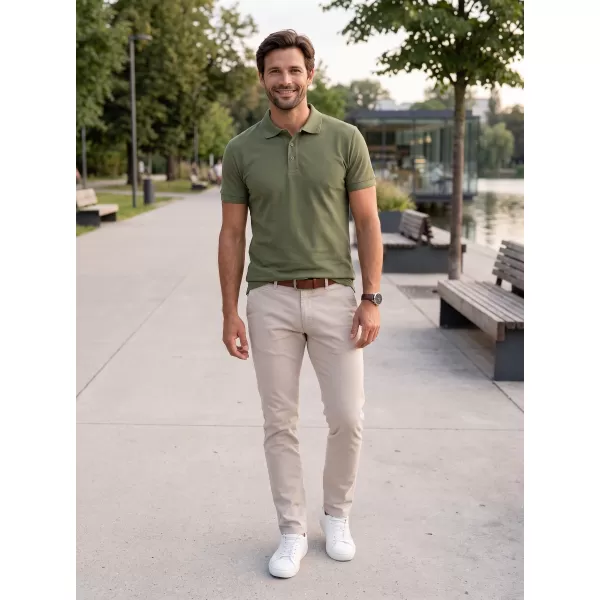  Férfi póló gallérral ALTISPORT NoPrint NP/ALM302 KHAKI 