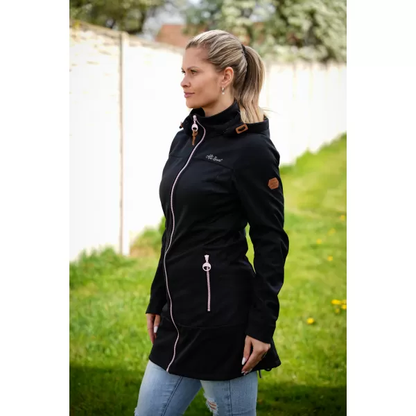  Női softshell kabát ALTISPORT CIARA FEKETE/RÓZSASZÍN 