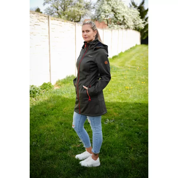  Női softshell kabát ALTISPORT CIARA KHAKI/PIROS 