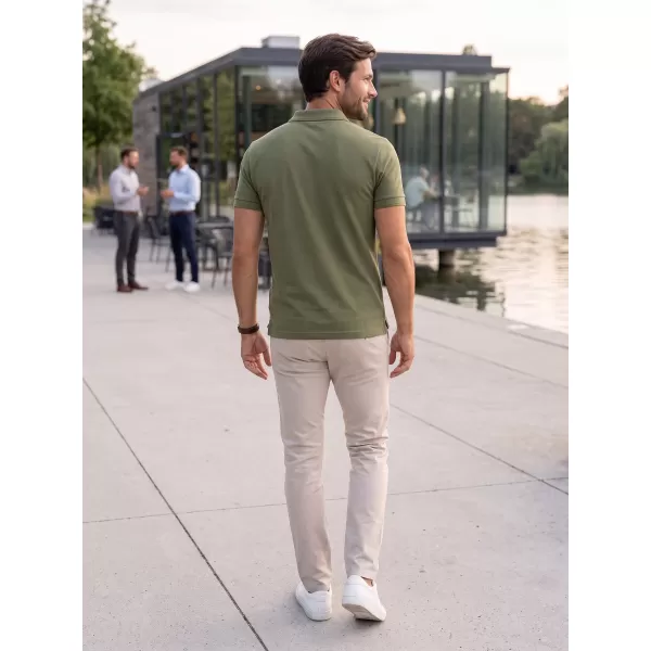  Férfi póló gallérral ALTISPORT NoPrint NP/ALM302 KHAKI 