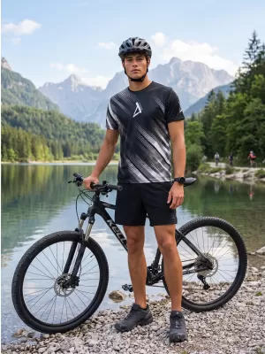 Férfi funkcionális prémium póló ALTISPORT VOJ/ALM028TR01 FEKETE ÉS FEHÉR