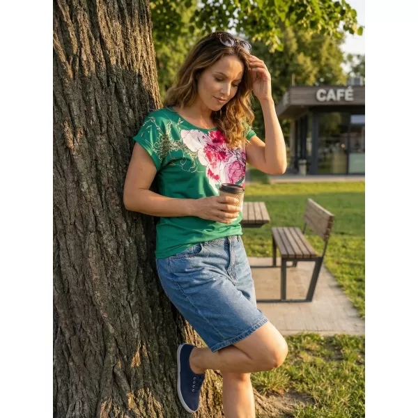  Női póló KIXMI SAKURA SÖTÉTKÉK zöld 