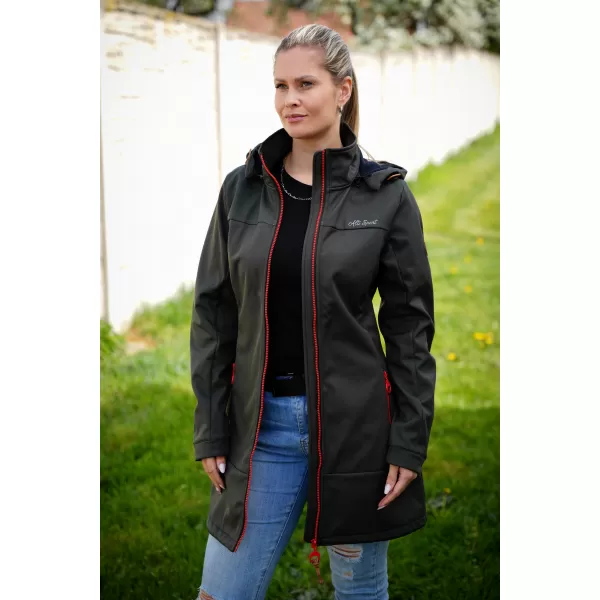  Női softshell kabát ALTISPORT CIARA KHAKI/PIROS 
