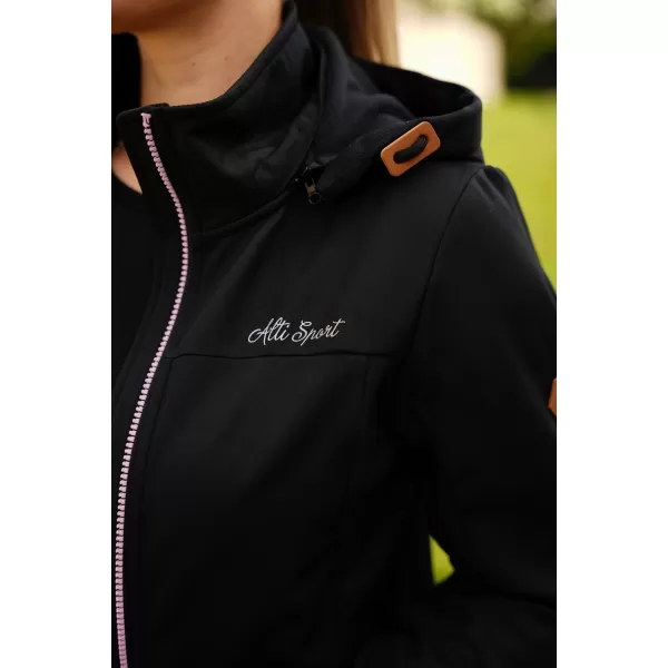  Női softshell kabát ALTISPORT CIARA FEKETE/RÓZSASZÍN 