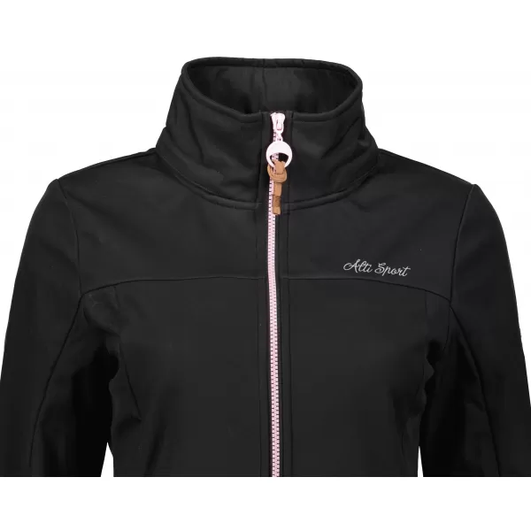  Női softshell kabát ALTISPORT CIARA FEKETE/RÓZSASZÍN 