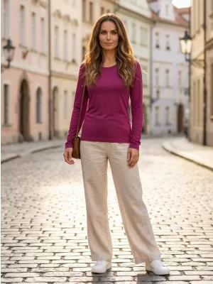 Hosszú ujjú női póló ALTISPORT NoPrint NP/ALW931 FUKSZIA