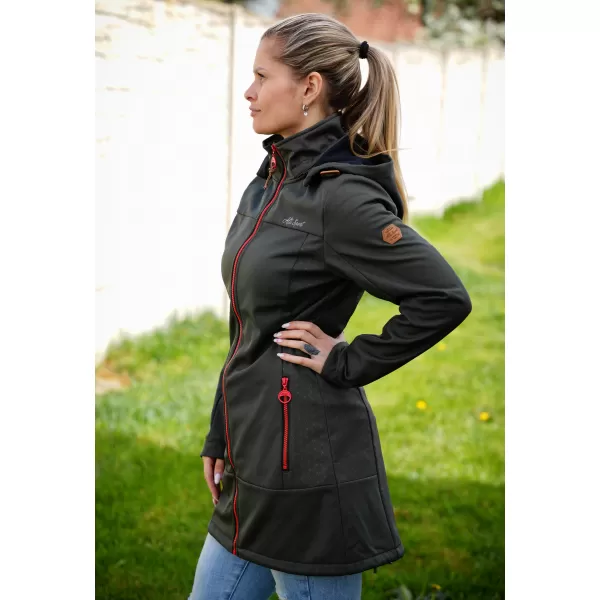  Női softshell kabát ALTISPORT CIARA KHAKI/PIROS 