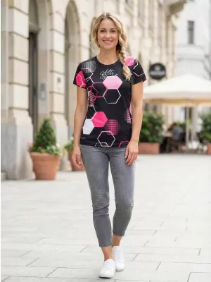 Prémium funkcionális női póló ALTISPORT VOJ/ALW037TR01 FEKETE RÓZSASZÍN