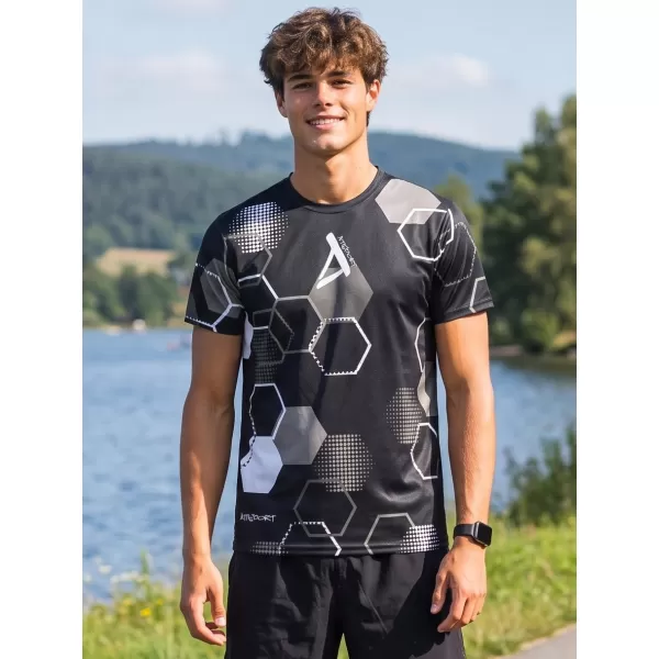  Férfi funkcionális prémium póló ALTISPORT VOJ/ALM037TR01 FEKETE ÉS FEHÉR 