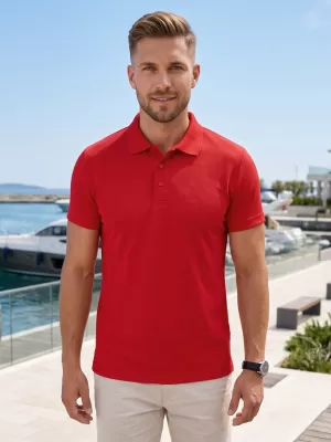 Férfi póló gallérral ALTISPORT NoPrint NP/ALM712 PIROS
