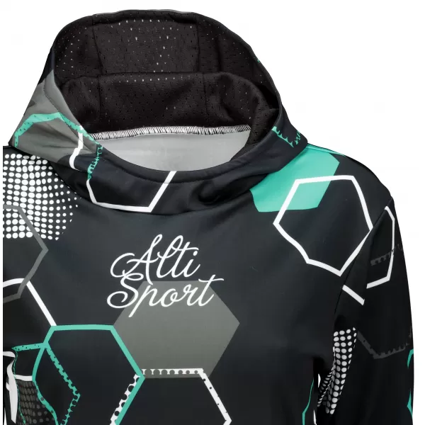  Prémium funkcionális női pulóver ALTISPORT VOJ/ALW037MI01 FEKETE/TÜRKIZ 