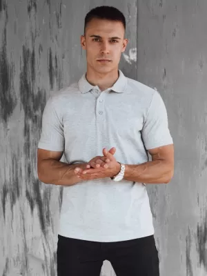 Mens t -phirt gallérral DSTREET PX0597 VILÁGOSSZÜRKE